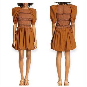 Ulla Johnson Kali Dress, Smock Bodice‎ Cotton Bubble Hem  Size 4,  NWT